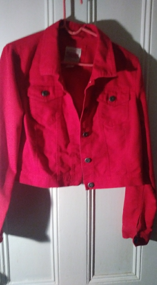Mossimo short red jeans jacket size xxl